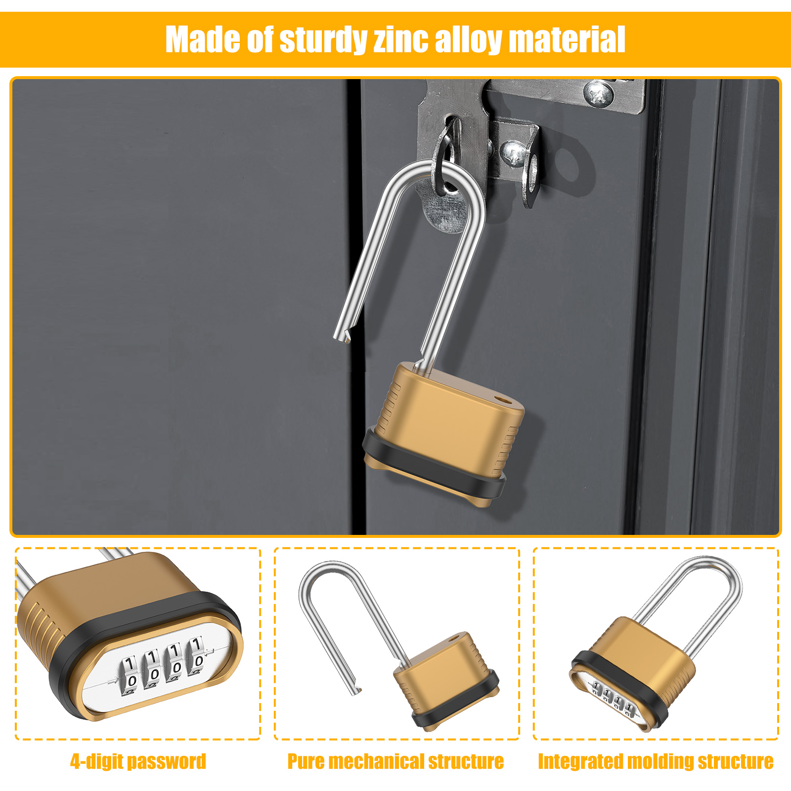2/8-teiliges Zahlenschloss, 4- – U Lock Heavy Duty Bewertung und Preis